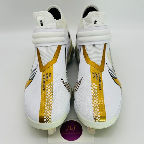 Nike Men's Force Zoom Trout 7 Pro Mid Baseball Cleats White/Gold CI3134-106 Sz 8 - Picture 3 of 10